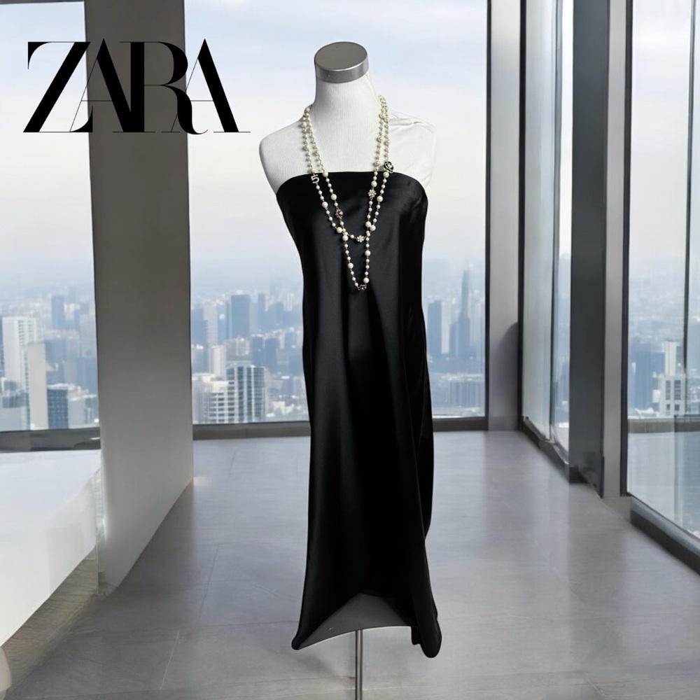 NWT Zara Satin Effect MIDI Dress